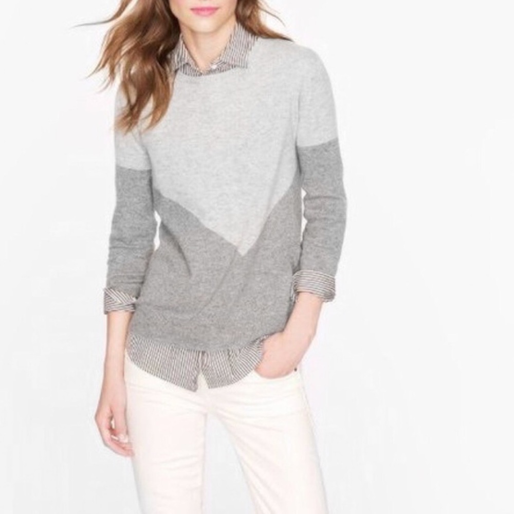 J.Crew Asymmetrical Intarsia Chevron Sweater
